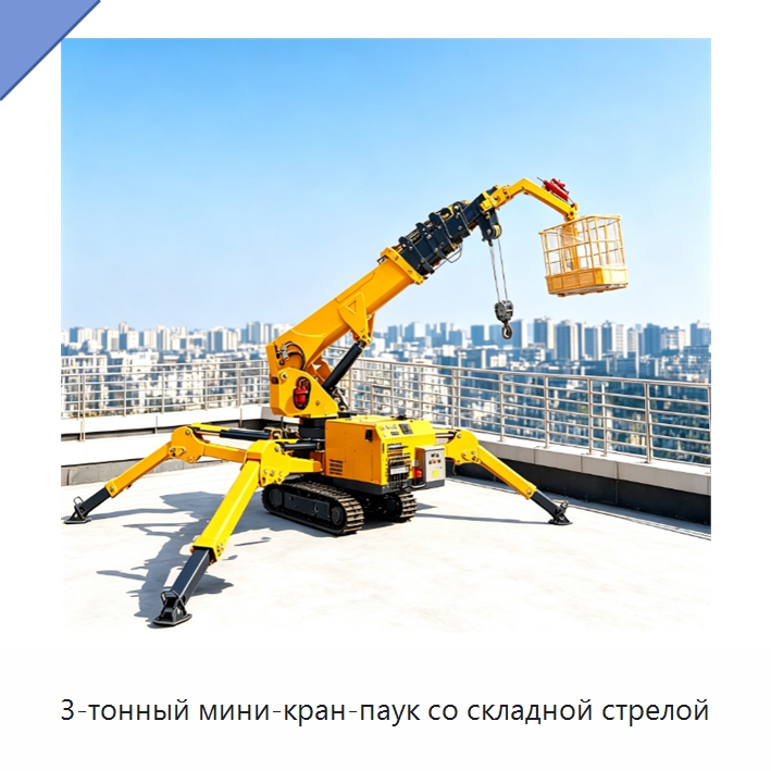 3-тонный мини-кран-паук со складной стрелой — Краны