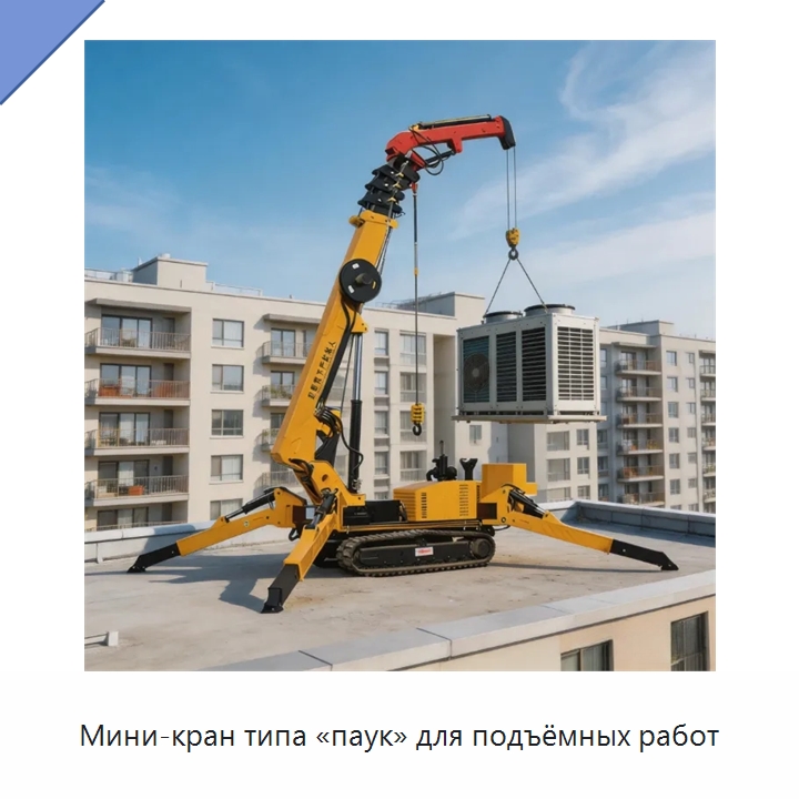 Мини-кран типа «паук» для подъёмных работ — Краны
