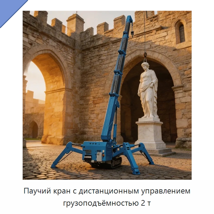 Паучий кран с дистанционным управлением грузоподъёмностью 2 т — Краны