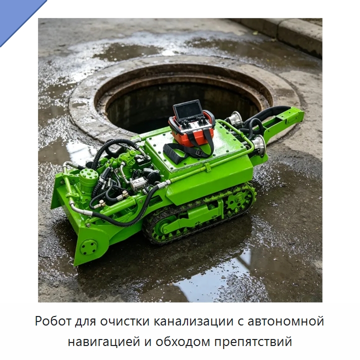 Робот для очистки канализации с автономной навигацией и обходом препятствий — Коммунальная техника