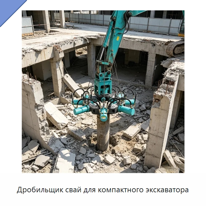 Дробильщик свай для компактного экскаватора — Навесное оборудование для строительной техники