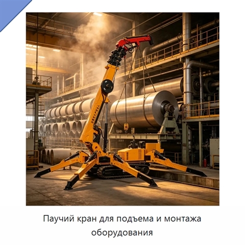Паучий кран для подъема и монтажа оборудования