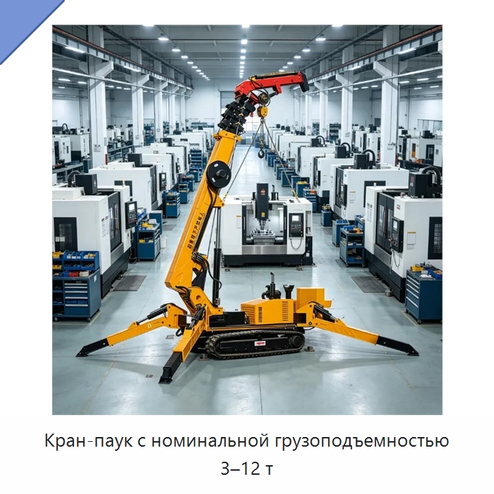 Кран-паук с номинальной грузоподъемностью 3–12 т — Краны
