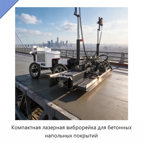 Компактная лазерная виброрейка для бетонных напольных покрытий