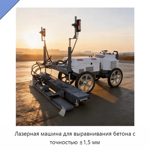 Лазерная машина для выравнивания бетона с точностью ±1,5 мм