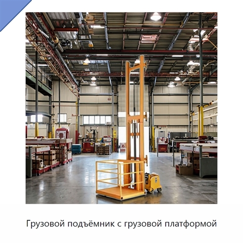 Грузовой подъёмник с грузовой платформой