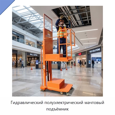 Гидравлический полуэлектрический мачтовый подъёмник