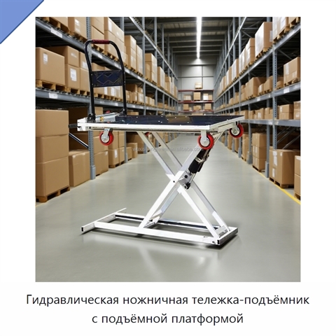Гидравлическая ножничная тележка-подъёмник с подъёмной платформой