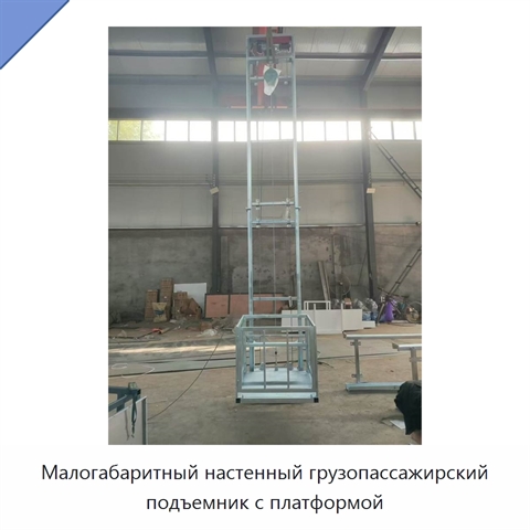 Малогабаритный настенный грузопассажирский подъемник с платформой
