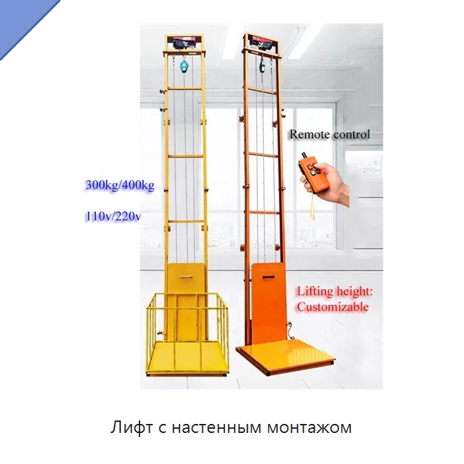 Лифт с настенным монтажом — Подъемные столы