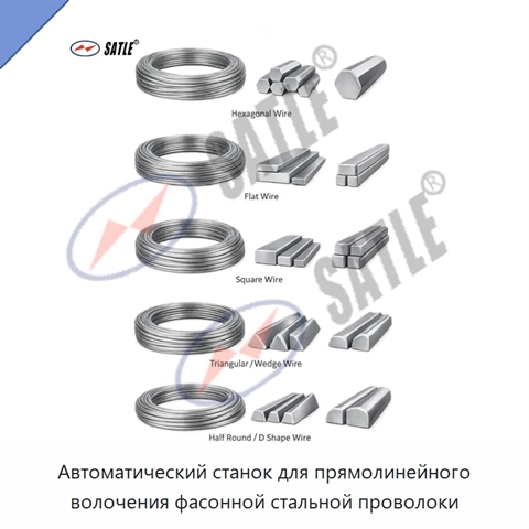 Автоматический станок для прямолинейного волочения фасонной стальной проволоки