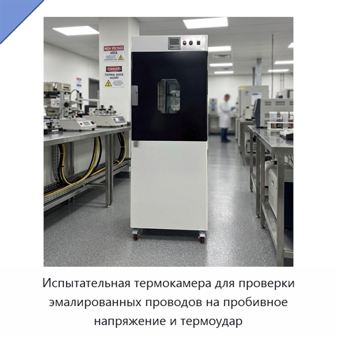 Испытательная термокамера для проверки эмалированных проводов на пробивное напряжение и термоудар