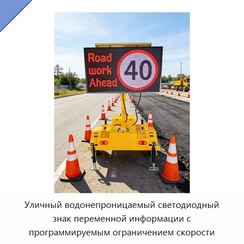 Уличный водонепроницаемый светодиодный знак переменной информации с программируемым ограничением скорости