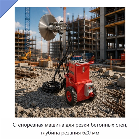 Стенорезная машина для резки бетонных стен, глубина резания 620 мм