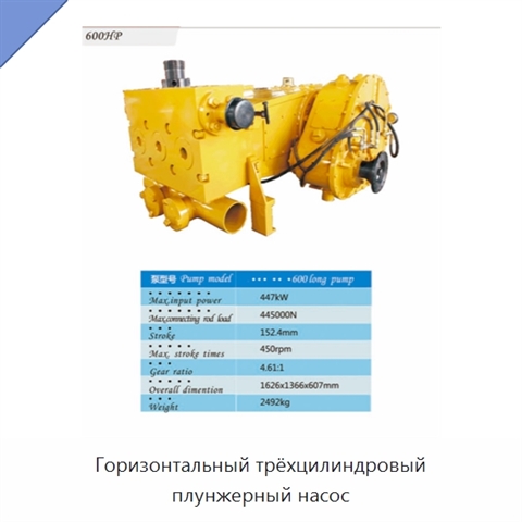 Горизонтальный трёхцилиндровый плунжерный насос
