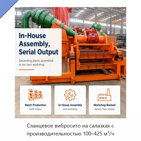 Сланцевое вибросито на салазках с производительностью 100–425 м³/ч