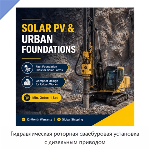 Гидравлическая роторная сваебуровая установка с дизельным приводом