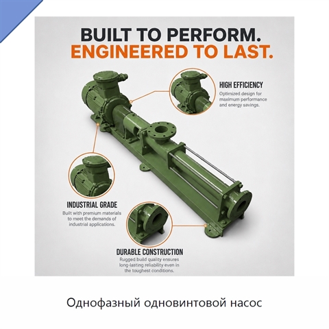 Однофазный одновинтовой насос