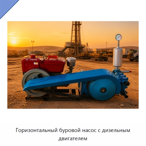 Горизонтальный буровой насос с дизельным двигателем