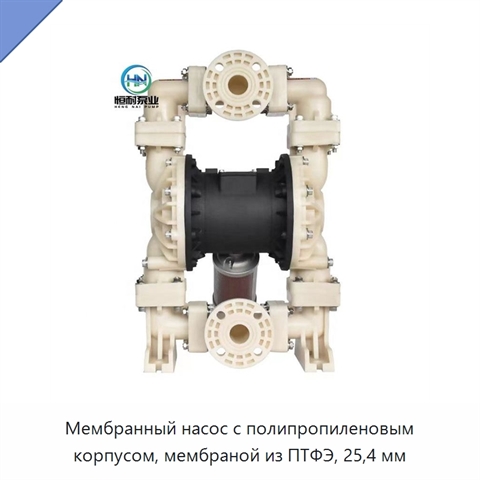 Мембранный насос с полипропиленовым корпусом, мембраной из ПТФЭ, 25,4 мм