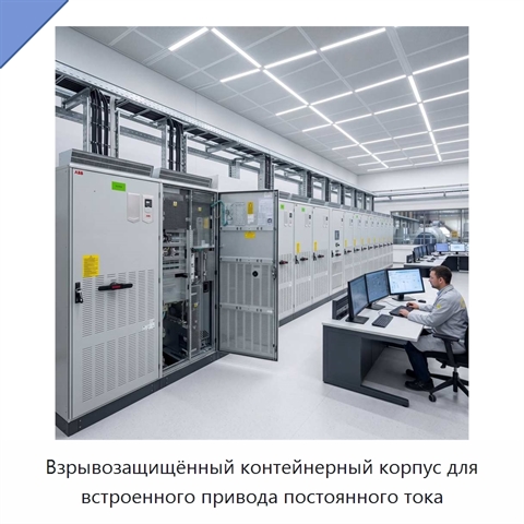 Взрывозащищённый контейнерный корпус для встроенного привода постоянного тока