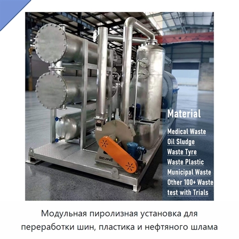 Модульная пиролизная установка для переработки шин, пластика и нефтяного шлама
