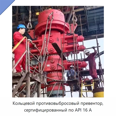 Кольцевой противовыбросовый превентор, сертифицированный по API 16 А