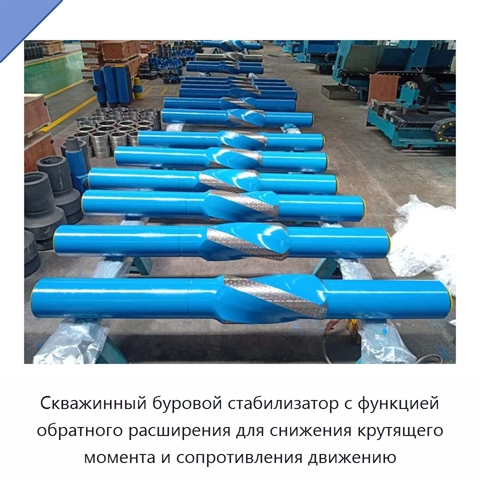 Скважинный буровой стабилизатор с функцией обратного расширения для снижения крутящего момента и сопротивления движению