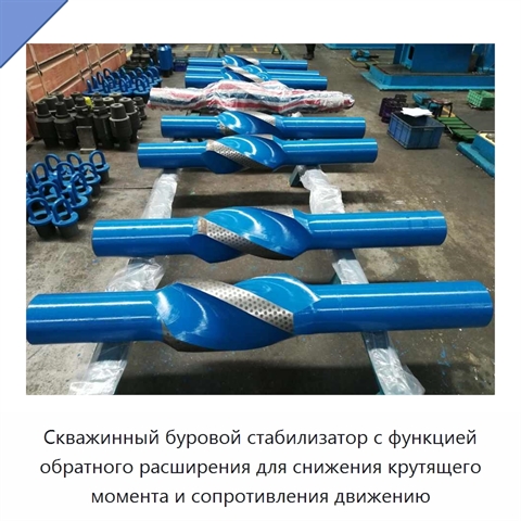 Скважинный буровой стабилизатор с функцией обратного расширения для снижения крутящего момента и сопротивления движению
