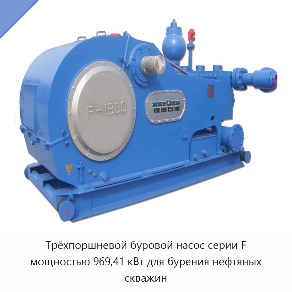 Трёхпоршневой буровой насос серии F мощностью 969,41 кВт для бурения нефтяных скважин — Нефтепромысловое оборудование