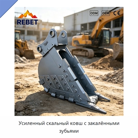Усиленный скальный ковш с закалёнными зубьями