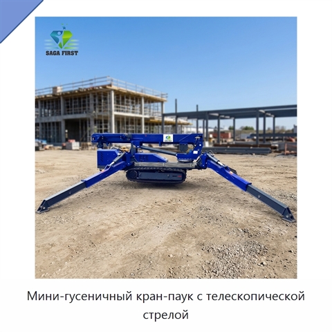 Мини-гусеничный кран-паук с телескопической стрелой